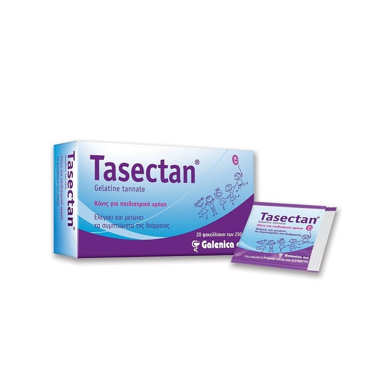 TASECTAN Φακελίσκοι 250mg για Παιδιά σε σκόνη - Για την αντιμετώπιση της παιδικής διάρροιας και αποκατάστασητης φυσιολογικής λειτουργίας του εντέρου, 20 φακελίσκοι