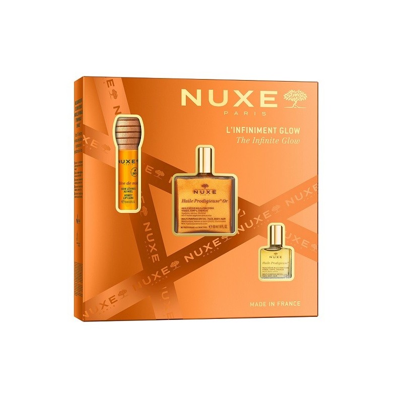 NUXE Promo pack με 3 Προϊόντα : Reve de Miel Lip Oil 10ml & Huile Prodigieuse Or 50ml & Huile Prodigieuse 10ml