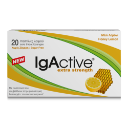 IgActive Παστίλιες Μέλι-Λεμόνι 20 παστίλιες λαιμού