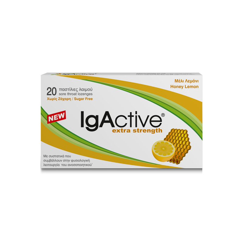 IgActive Παστίλιες Μέλι-Λεμόνι 20 παστίλιες λαιμού