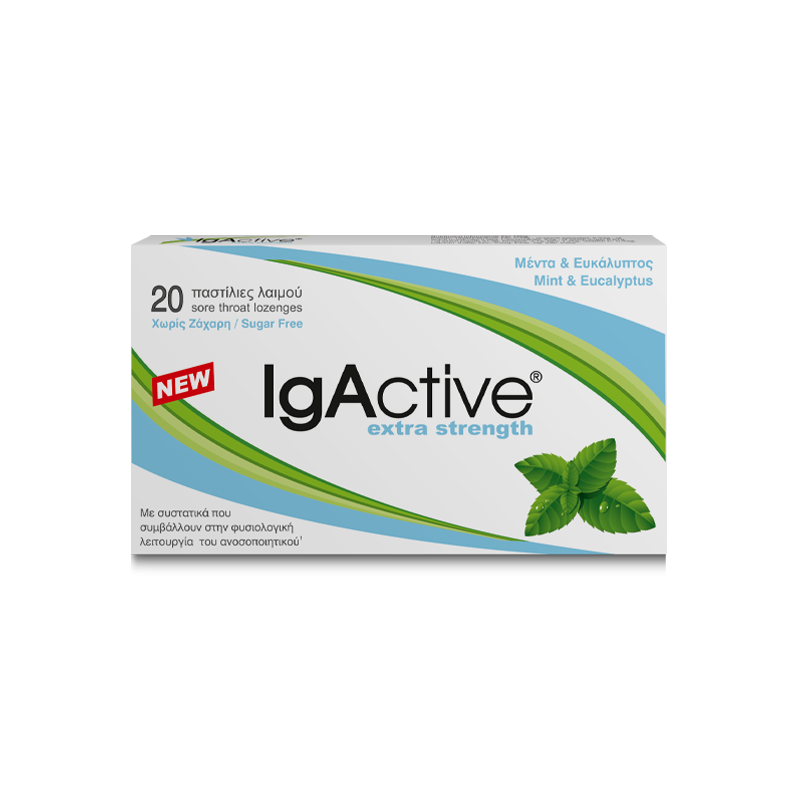 IgActive Παστίλιες Μέντας 20 παστίλιες λαιμού