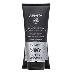 APIVITA Διπλό Πακέτο με Black Detox Cleansing jelly πρόσωπο-μάτια 2x150ml