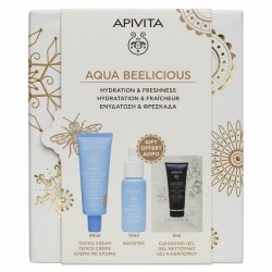 APIVITA Promo Aqua beelicious με Κρέμα με χρώμα Spf30 40ml & Booster 10ml & Μαύρο τζελ καθαρισμού 5ml
