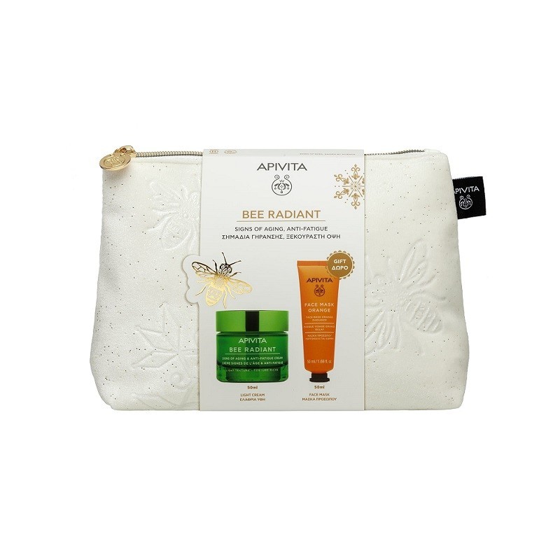 APIVITA PROMO Bee Radiant Κρέμα ημέρας ελαφριάς υφής 50ml & ΔΩΡΟ Μάσκα προσώπου με πορτοκάλι 50ml