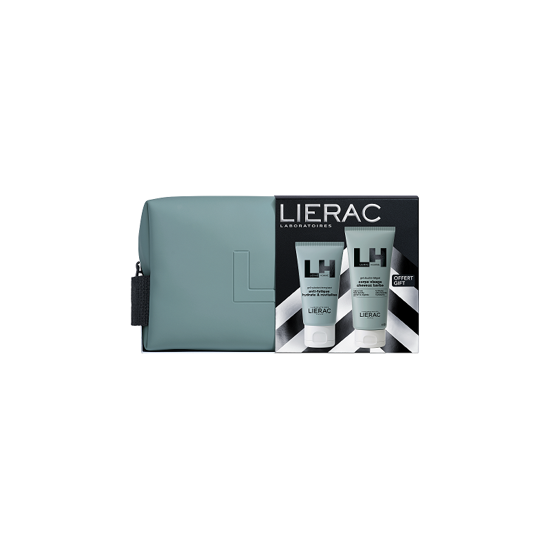 LIERAC Set Ανδρικό με Gel Hydratant Energisant 50ml & ΔΩΡΟ Gel Douche 200ml & Νεσεσέρ
