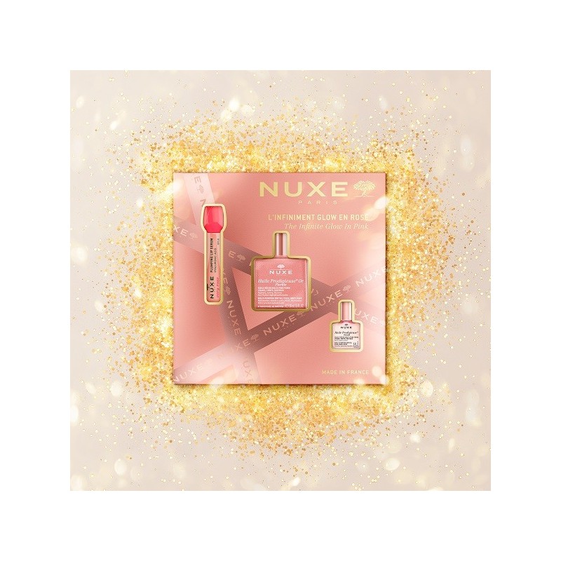 NUXE Set Glow in Pink με Very Rose Lip Serum 8ml & Huile Prodigieuse Or Florale 50ml & Huile Prodigieuse Florale 10ml