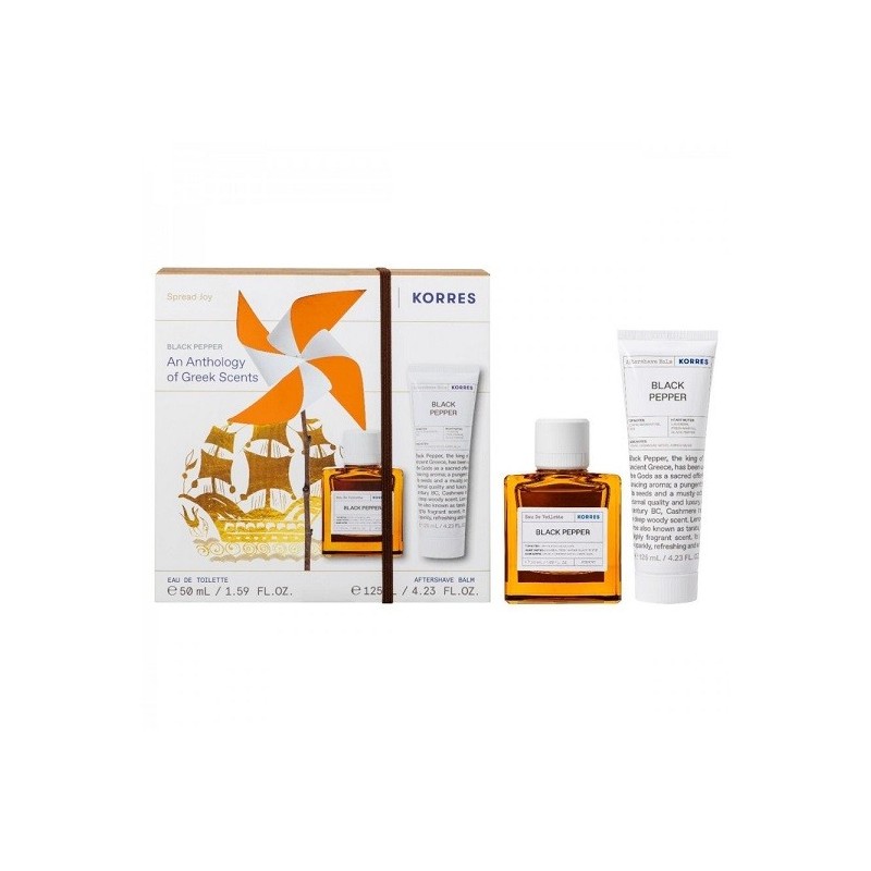 KORRES Set Black Pepper με Ανδρικό Άρωμα 50ml & Aftershave balm 125ml