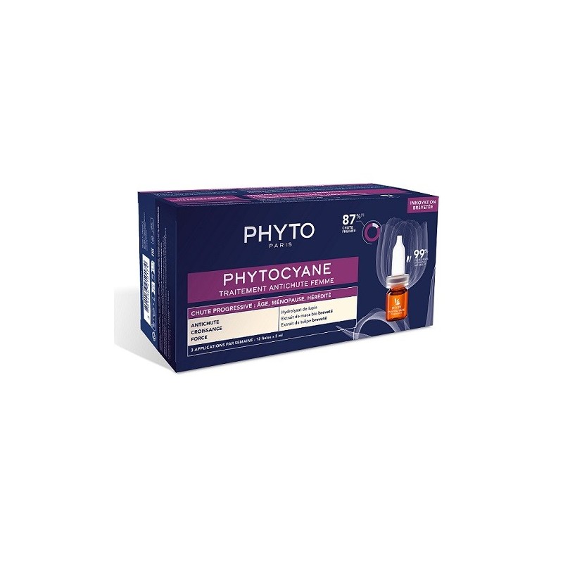 PHYTO Phytocyane Progressive Hair Loss Treatment for Women Αγωγή για την Προοδευτική Γυναικεία Τριχόπτωση, 12x5ml