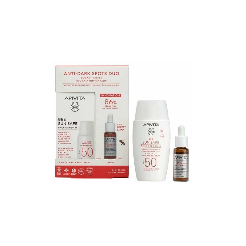 APIVITA Bee sun safe Promo Daily Age Repair SPF50 50ml & ΔΩΡΟ C15 Propolis Correct Serum 10ml