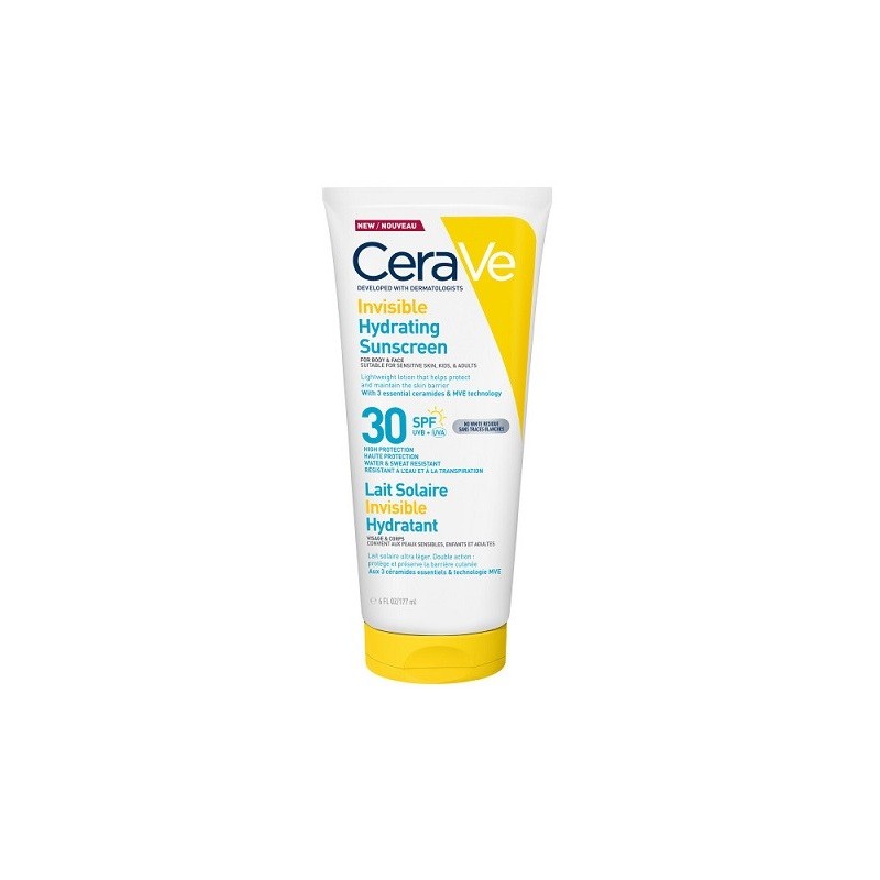 CERAVE INVISIBLE HYDRATING SUNSCREEN FACE & BODY LAIT SPF30 177ml