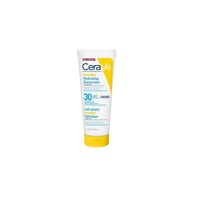 CERAVE INVISIBLE HYDRATING SUNSCREEN FACE & BODY LAIT SPF30+ 75ML