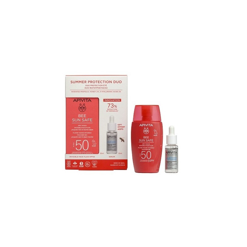 APIVITA Bee sun safe Promo Dry Touch SPF50 50ml & ΔΩΡΟ HA5 Honey Repair Serum 10ml
