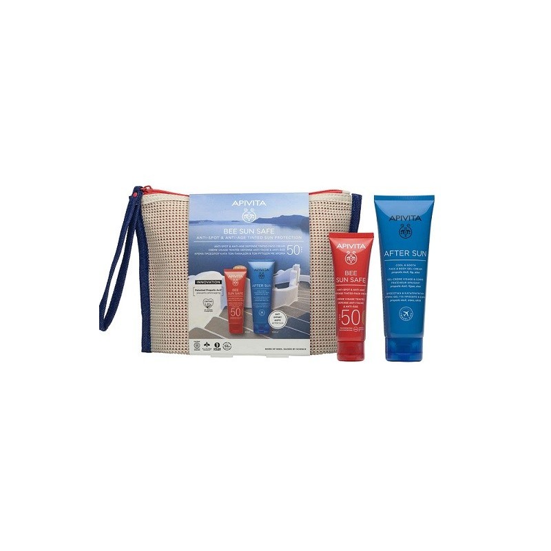APIVITA BEE SUN SAFE Promo Κρέμα Κατά των Πανάδων & των Ρυτίδων με Χρώμα SPF50 50ml & ΔΩΡΟ ΑFTER SUN 100ml