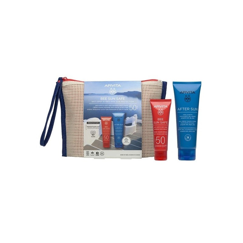 APIVITA BEE SUN SAFE Promo Κρέμα Προσώπου Κατά των Πανάδων & των Ρυτίδων SPF50 50ml & ΔΩΡΟ ΑFTER SUN 100ml