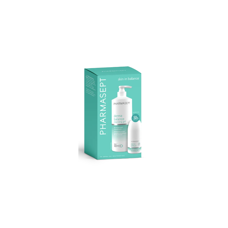 PHARMASEPT PROMO Derma Balance Gel καθαρισμού σώμα-πρόσωπο 500ml & Αποσμητικό Roll on 50ml