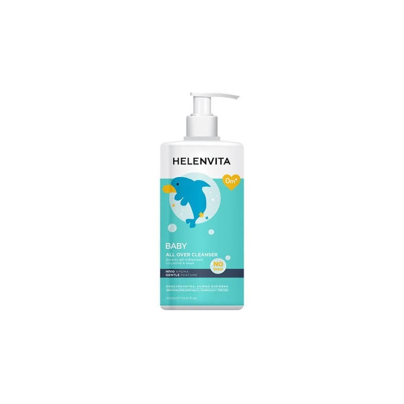 HELENVITA Baby all over cleanser υγρό καθαρισμού για σώμα και μαλλιά με αντλία 1λίτρο