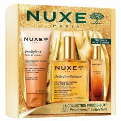 NUXE Set Prodigieux Huile 100ml & Le Parfum 15ml (travel size) & Shower Gel 100ml & ΔΩΡΟ Χρυσό pouch