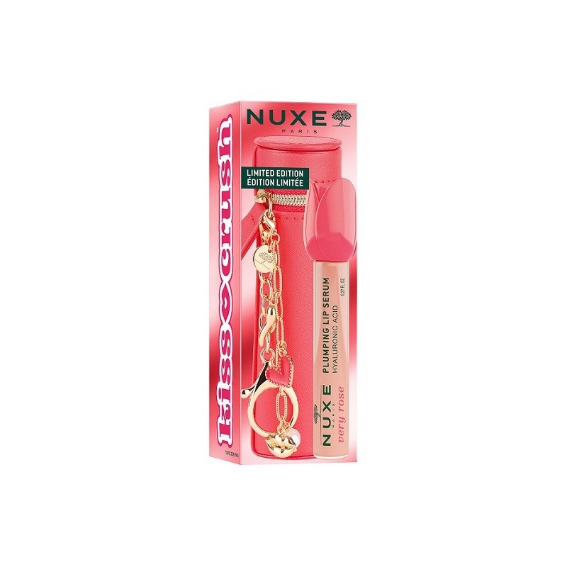 NUXE Kisses & Charms με Very rose Lip plumping serum & Ροζ pouch