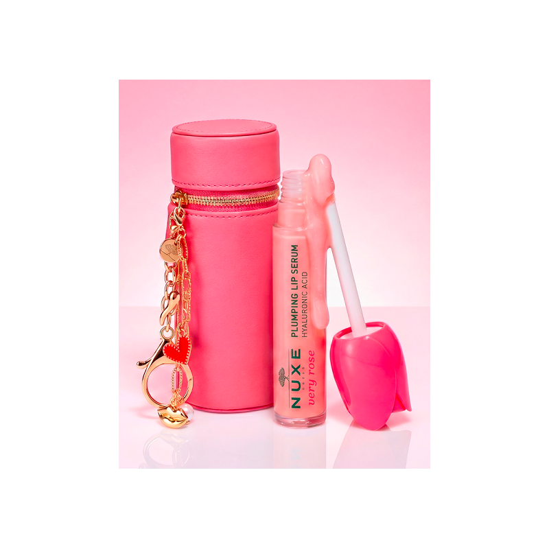 NUXE Kisses & Charms με Very rose Lip plumping serum & Ροζ pouch