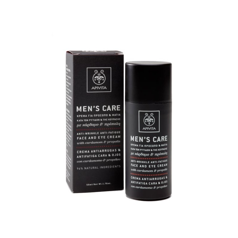 APIVITA Men's care - κρέμα προσώπου & ματιών κατά ρυτίδων & κούρασης 50ml