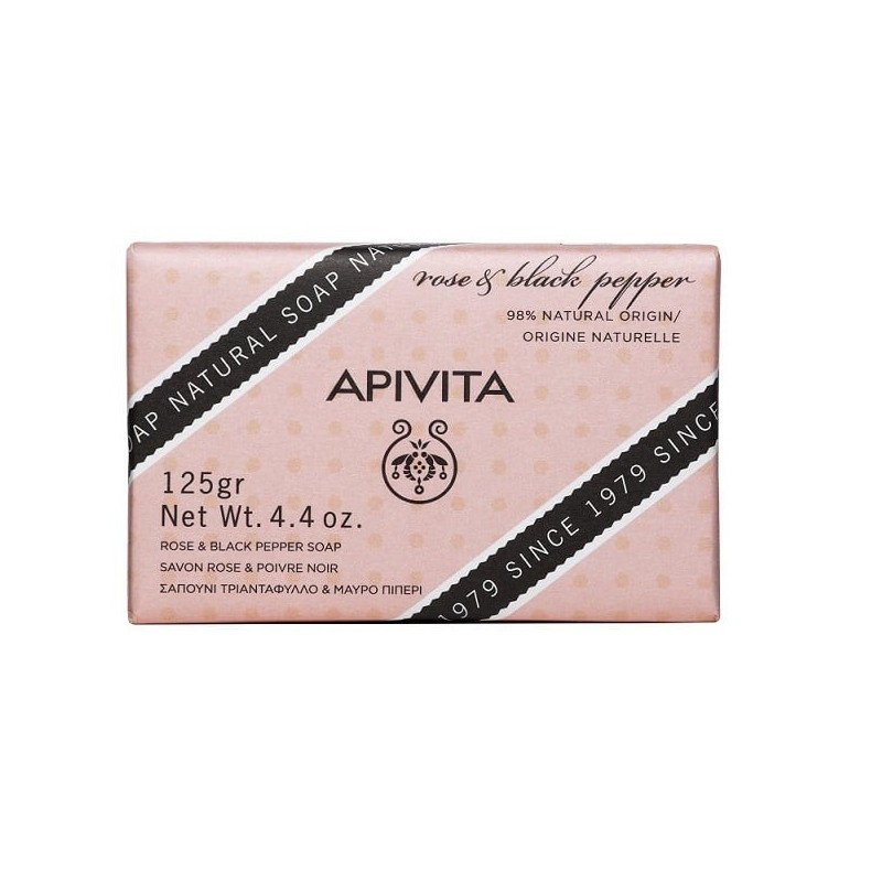 APIVITA Natural soap with rose & black pepper 125gr