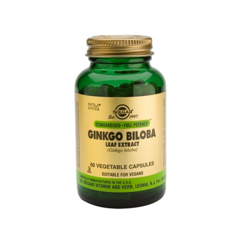 SOLGAR Ginkgo biloba leaf extract 60vegetable capsoules