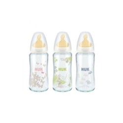 NUK Μπιμπερό Γυάλινο First Choice 240ml με θηλή σιλικόνης M1 0-6μηνών (10.745.124)