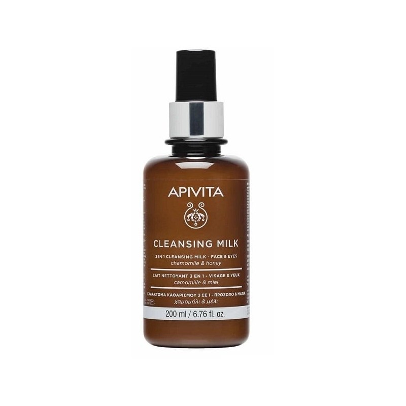 APIVITA Cleansing γαλάκτωμα 3σε1 με χαμομήλι & μέλι 200ml