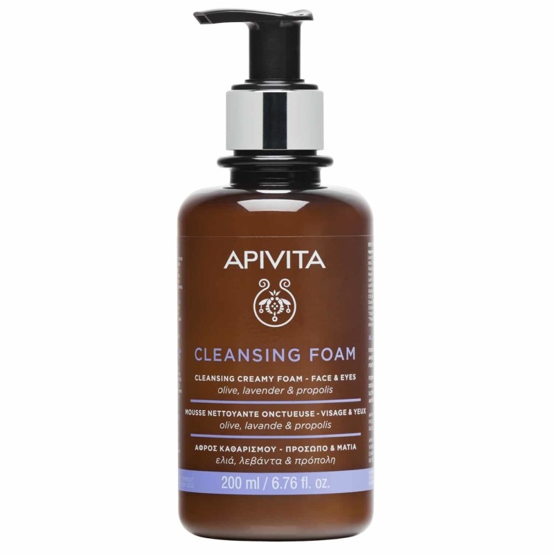 APIVITA Cleansing κρεμώδης αφρός καθαρισμού με ελιά & λεβάντα 200ml