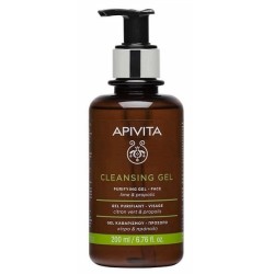 APIVITA Purifying gel καθαρισμού με πρόπολη & lime για λιπαρό-μεικτό δέρμα 200ml