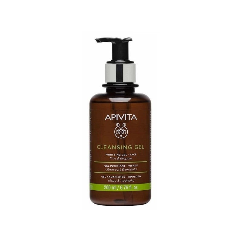 APIVITA Purifying gel καθαρισμού με πρόπολη & lime για λιπαρό-μεικτό δέρμα 200ml