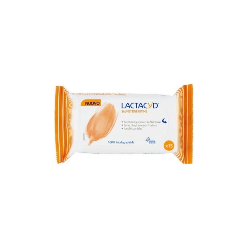 LACTACYD Intimate wipes υγρά μαντηλάκια καθαρισμού ευαίσθητης περιοχής 15τεμάχια