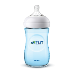 AVENT Μπιμπερό natural πλαστικό με θηλή αργής ροής 1m+ 260ml ΜΠΛΕ