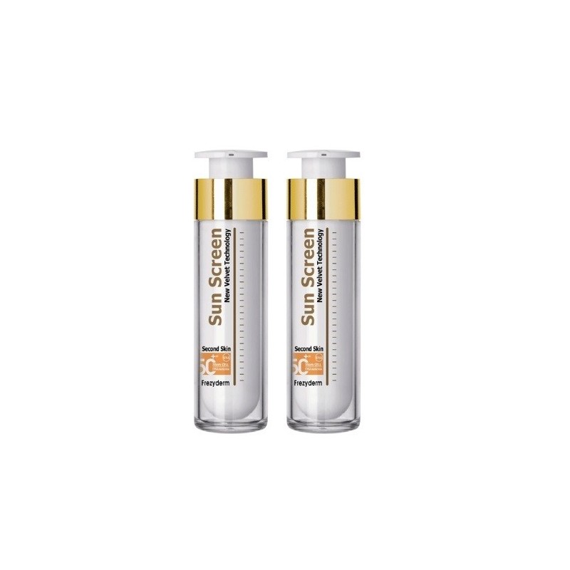 FREZYDERM (2x50ml) Sun screen velvet face - χωρίς χρώμα Spf50