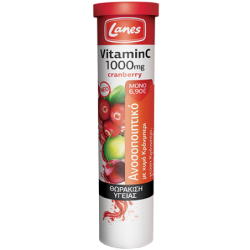 LANES Vitamin C αναβράζουσα γεύση cranberry 1000mg 20tabs