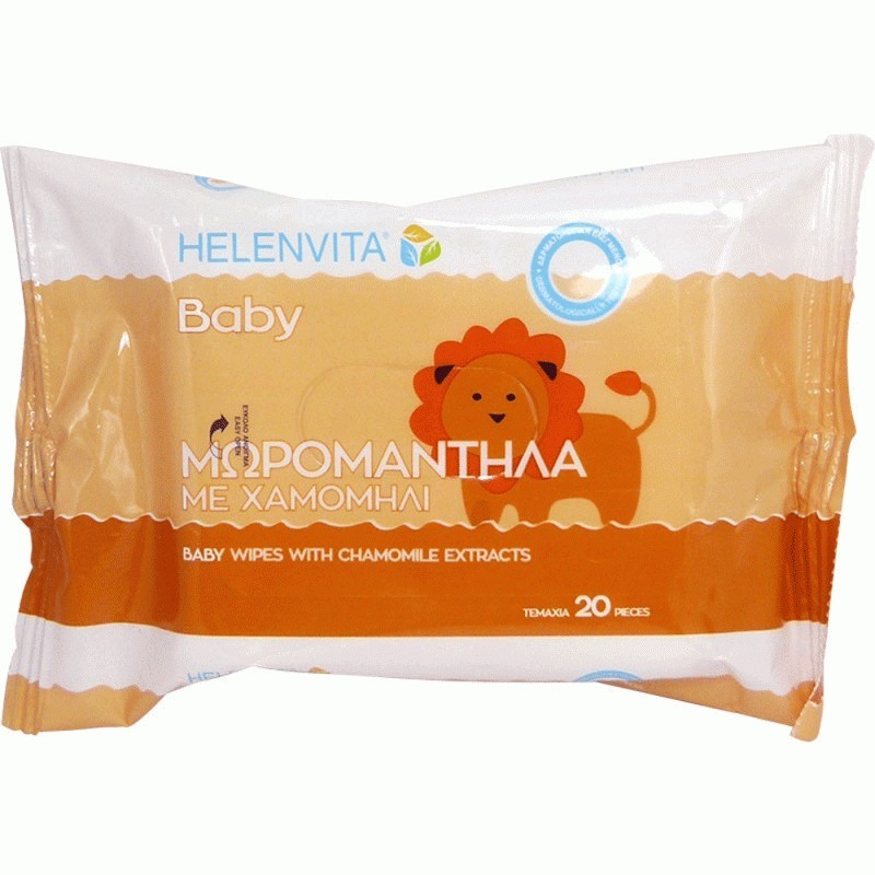 HELENVITA Baby μωρομάντηλα με χαμομήλι 20τεμάχια