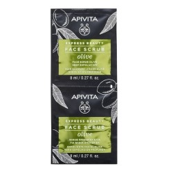 APIVITA Express beauty scrub προσώπου με ελιά για βαθιά απολέπιση 2x8ml