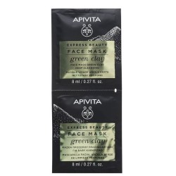 APIVITA Express beauty μάσκα για βαθύ καθαρισμό με πράσινη άργιλο 2χ8ml