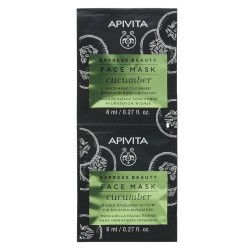 APIVITA Express beauty μάσκα προσώπου με αγγούρι εντατικής ενυδάτωσης 2χ8ml