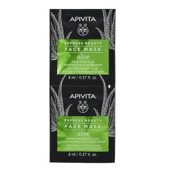 APIVITA Express beauty μάσκα προσώπου με αλόη για ενυδάτωση & αναζωογόνηση 2χ8ml