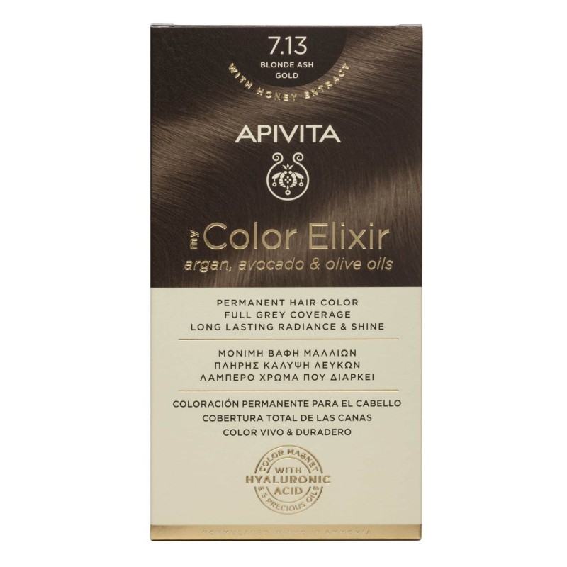 APIVITA COLOR ELIXIR ΒΑΦΗ ΜΑΛΛΙΩΝ 7.13 ξανθό σαντρέ μελί