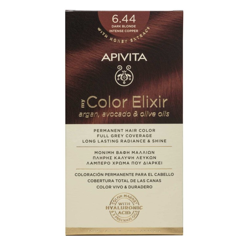 APIVITA COLOR ELIXIR ΒΑΦΗ 6.44 ξανθό σκούρο έντονο χάλκινο