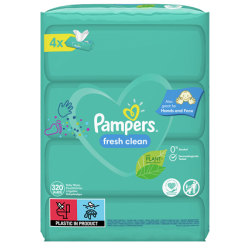 PAMPERS Μωρομάντηλα fresh clean XXL pack 4x80μαντηλάκια