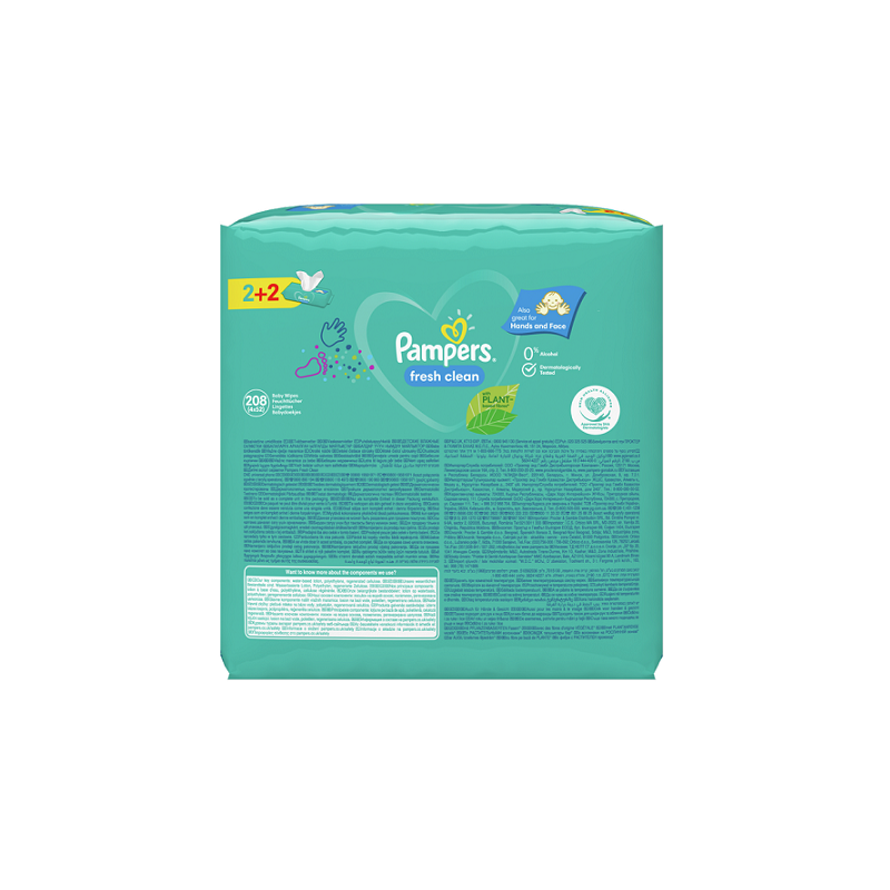 PAMPERS Μωρομάντηλα fresh clean 2 2 (4x52μαντηλάκια)