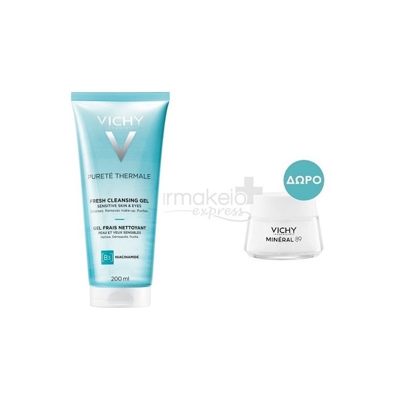 VICHY Purete thermale Cleansing gel face & eyes 200ml & ΔΩΡΟ Κρέμα booster Mineral 89 15ml