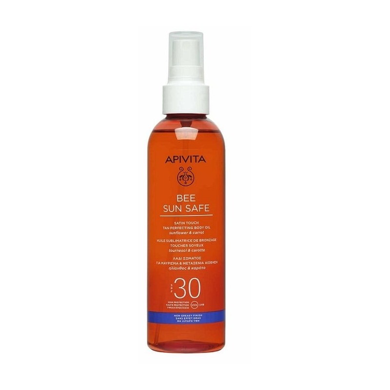 APIVITA BEE SUN SAFE ΛΑΔΙ για λαμπερό μαύρισμα Spf30