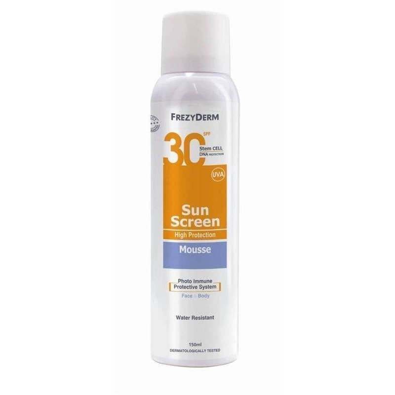 FREZYDERM Sun screen mousse - αντηλιακός αφρός προσώπου-σώματος Spf30 200ml