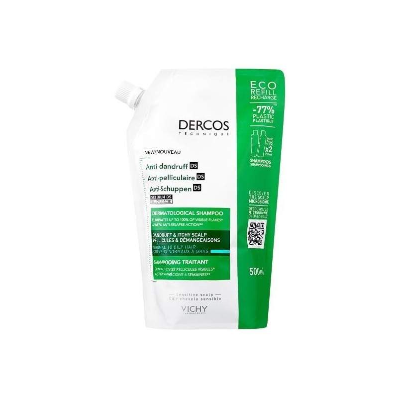 VICHY Dercos Antidandruff DS normal to oily hair Refill 500ml