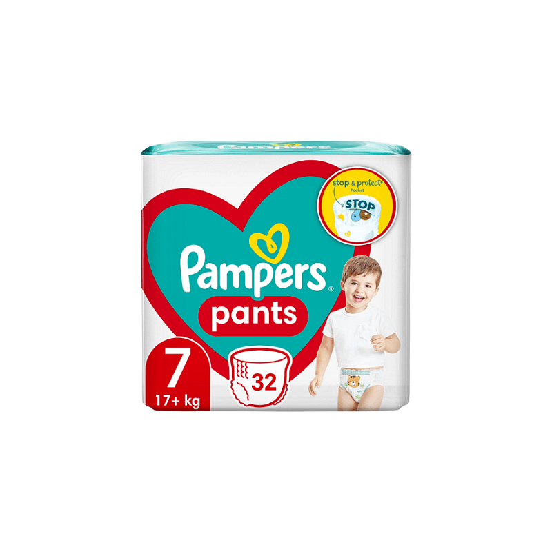 PAMPERS Pants No7 (17 kg) stop & protect Πάνα Βρακάκι 32τεμ