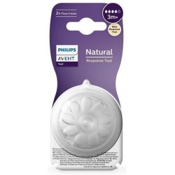 AVENT Θηλές Σιλικόνης Natural Response Νο4 3 μηνών 2τμχ (SCY964/02)